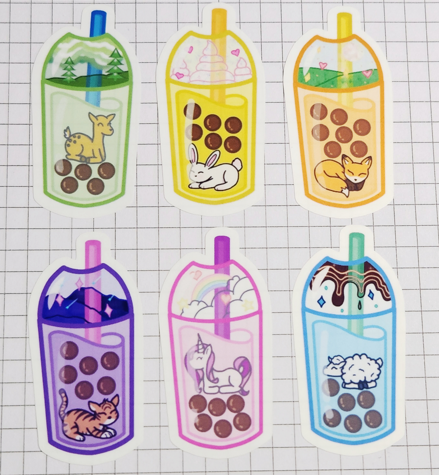 Boba Animals Stickers