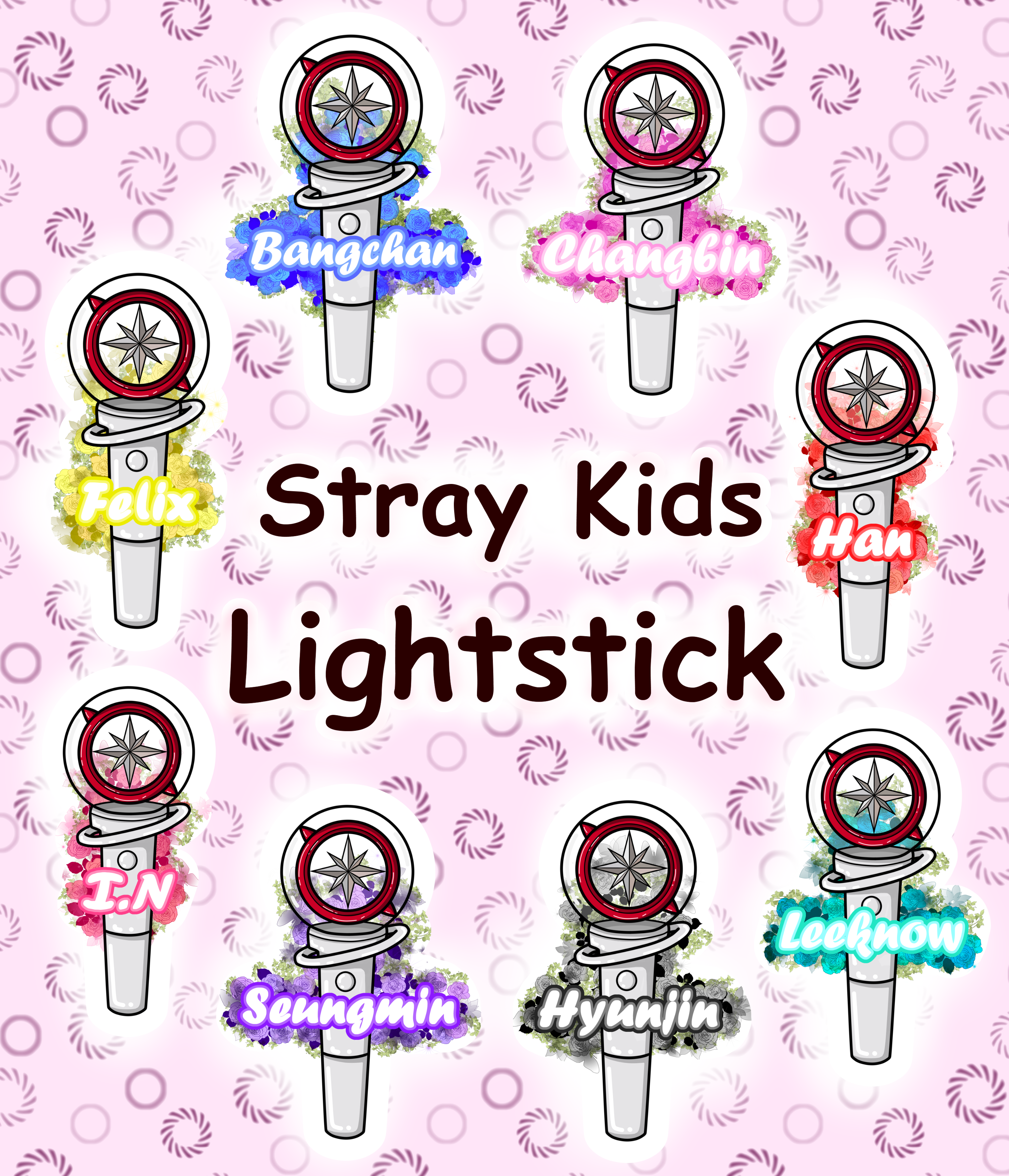 Stray Kids Lightstick Stickers Kpop Stickers Stray Kids Stickers Kpop  Lightstick Stickers Skz Bujo Stickers Planner Stickers 
