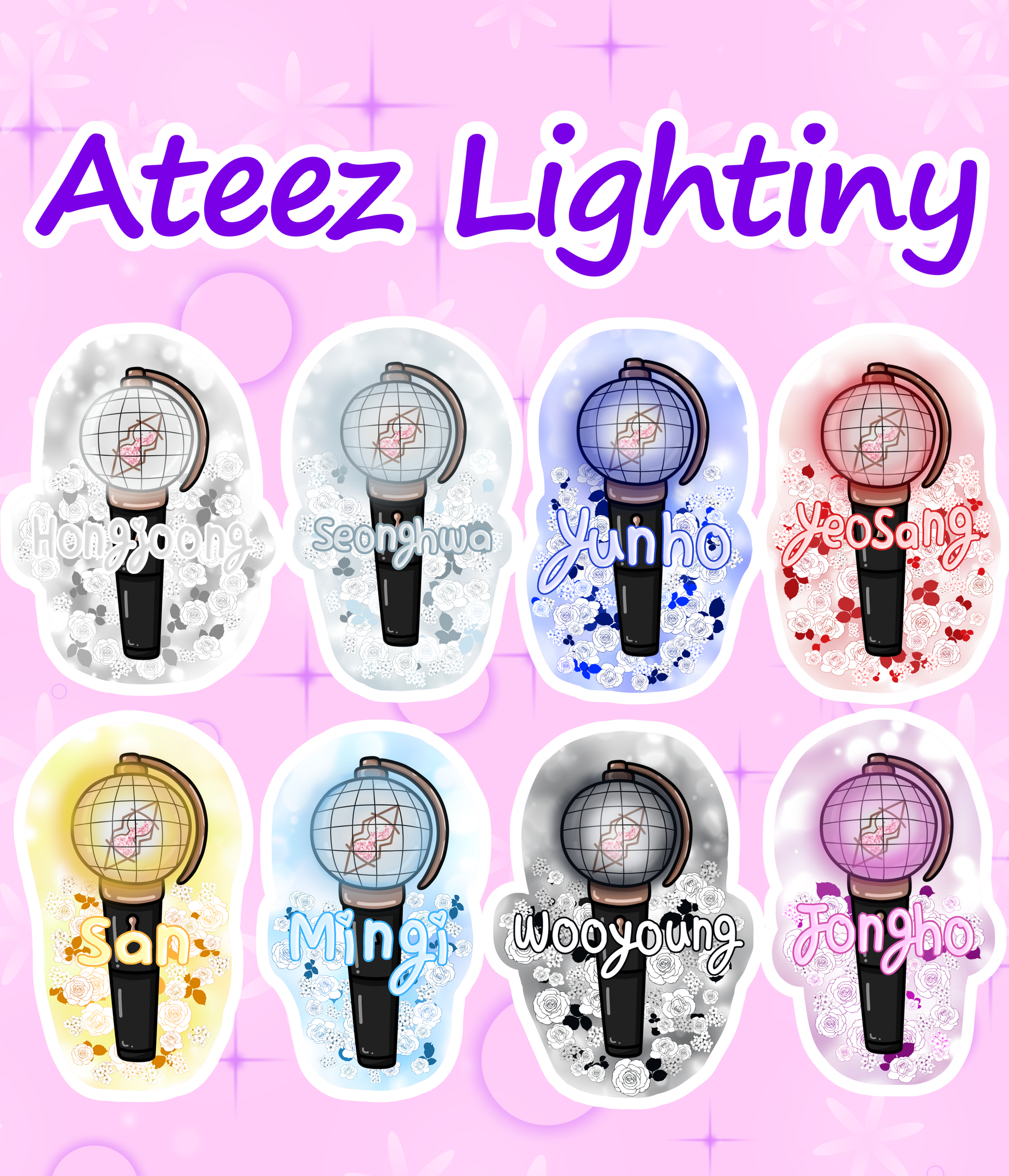 Ateez Lightiny Stickers – InSkyring